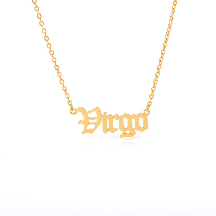 Jewelry WholesaleWholesale twelve constellations Necklace stainless steel English letters JDC-NE-MJ008 Necklaces 萌葭 %variant_option1% %variant_option2% %variant_option3%  Factory Price JoyasDeChina Joyas De China