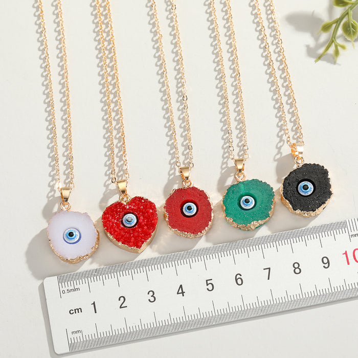 Jewelry WholesaleWholesale Color druzy Eye Imitation Natural Stone Love Resin Necklace MOQ≥6 JDC-NE-Juej014 Necklaces 觉际 %variant_option1% %variant_option2% %variant_option3%  Factory Price JoyasDeChina Joyas De China