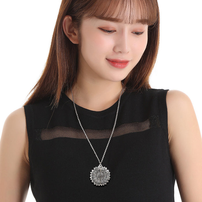 Jewelry Wholesale批发潮人嘻哈向日葵合金项链JDC-NE-Jiaow012 Necklaces 娇婉 %variant_option1% %variant_option2% %variant_option3%  Factory Price JoyasDeChina Joyas De China