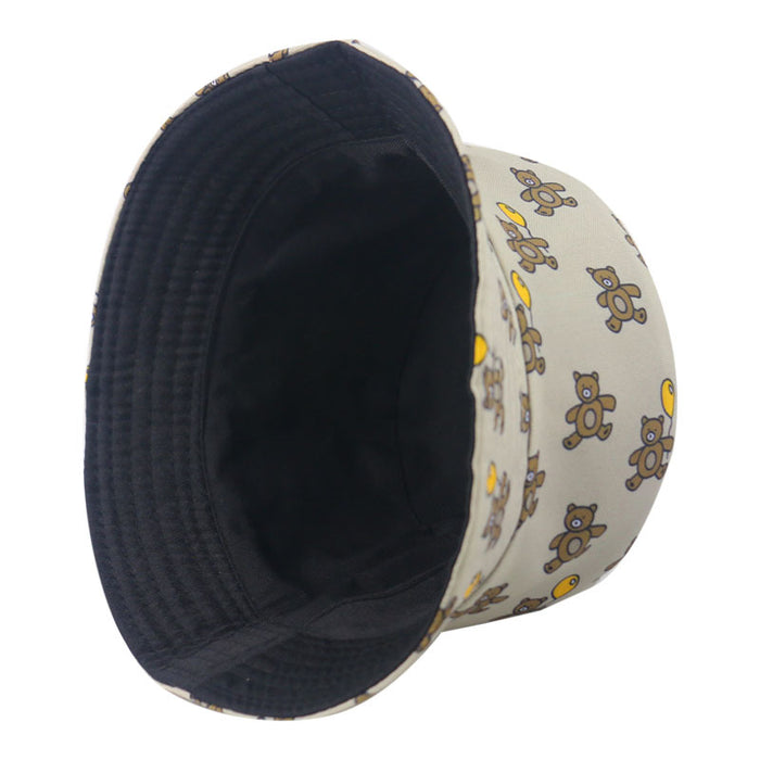 Wholesale hat summer cute cartoon colorful bear print pattern MOQ≥2 JDC-FH-YuanB002