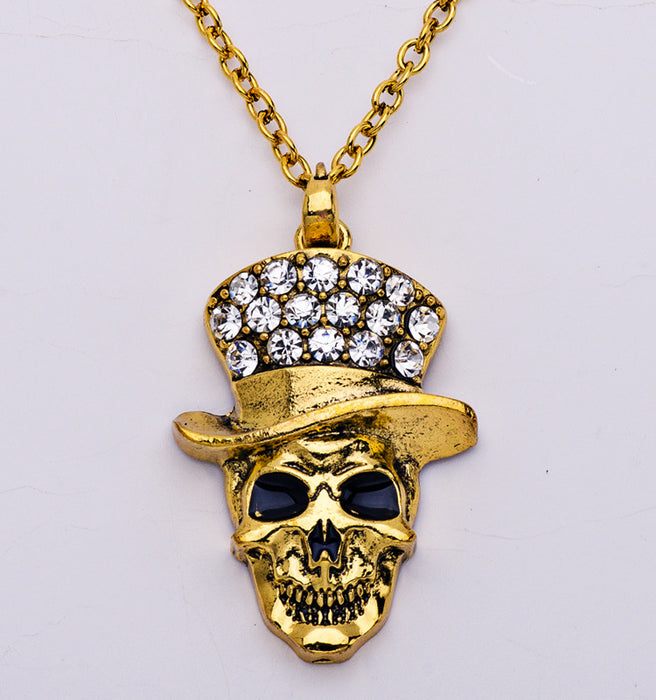 Wholesale Necklace Alloy Halloween Skull Necklace Earrings Jewelry Set MOQ≥3 JDC-NE-CAIYU004