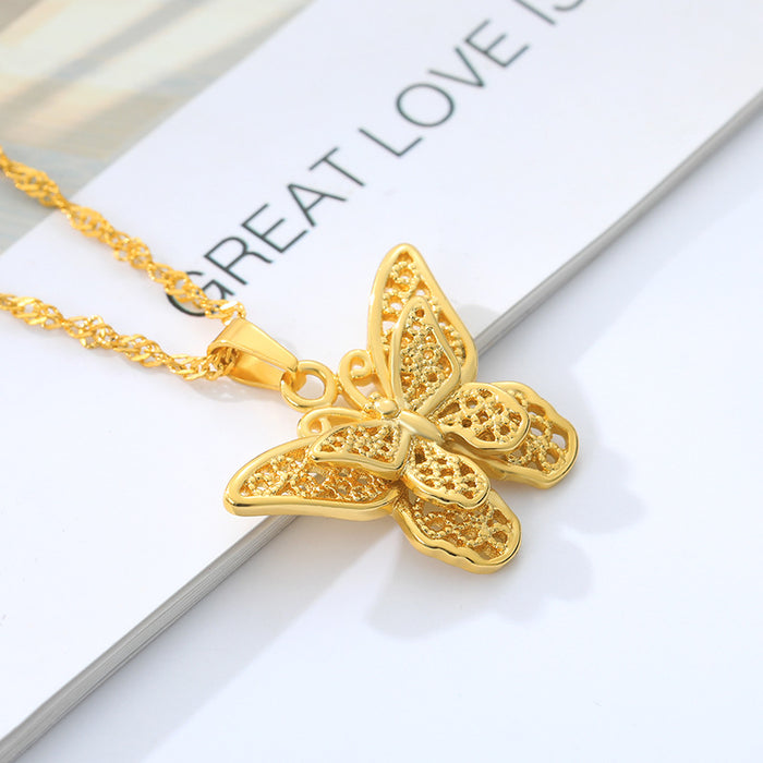 Jewelry WholesaleWholesale Shuibo chain stainless steel butterfly hollow Necklace JDC-NE-MJ002 Necklaces 萌葭 %variant_option1% %variant_option2% %variant_option3%  Factory Price JoyasDeChina Joyas De China