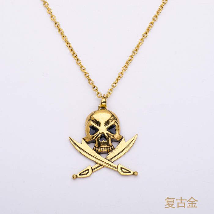 Wholesale Necklace Alloy Halloween Skull Necklace Earrings Jewelry Set MOQ≥3 JDC-NE-CAIYU003