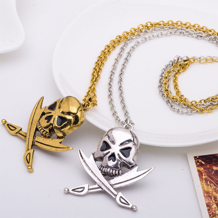 Wholesale Necklace Alloy Halloween Skull Necklace Earrings Jewelry Set MOQ≥3 JDC-NE-CAIYU003