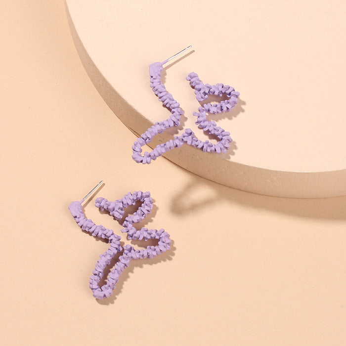 Wholesale Hollow Purple Butterfly Stud Earrings Dream Taro Purple MOQ≥2 JDC-ES-Yir015