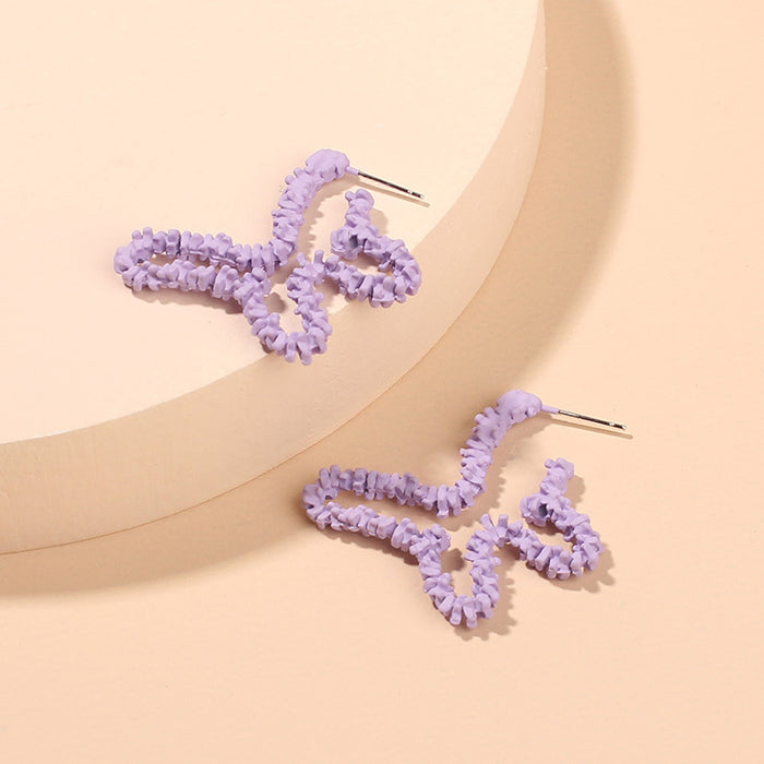 Wholesale Hollow Purple Butterfly Stud Earrings Dream Taro Purple MOQ≥2 JDC-ES-Yir015