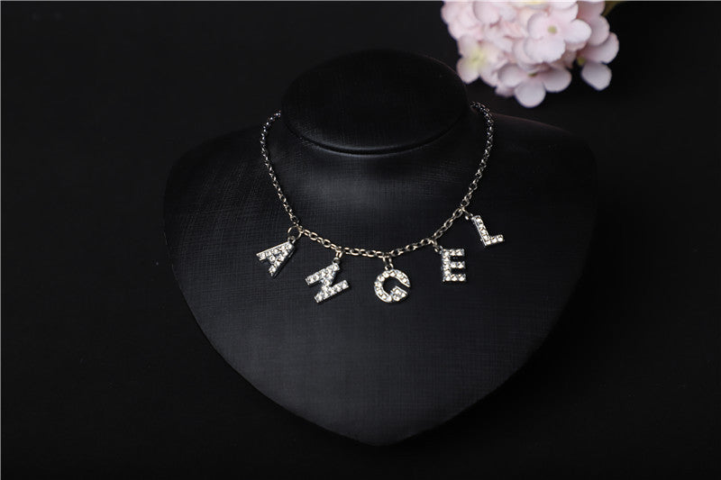 Wholesale BITCH Rhinestone Metal Necklace JDC-NE-BYC003