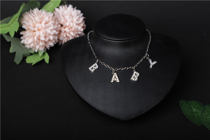 Wholesale BITCH Rhinestone Metal Necklace JDC-NE-BYC003