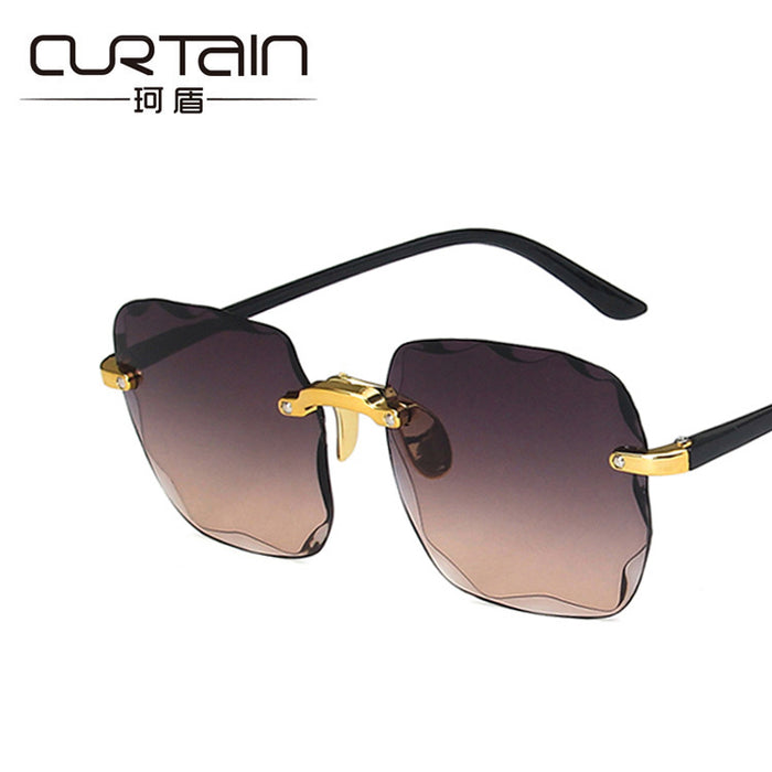 Wholesale Square Sunglasses Cut Edge Rimless JDC-SG-KD175