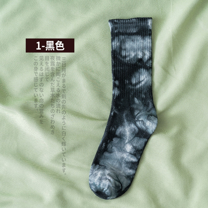 Wholesale Sock Cotton Mid Tube Tie Dye Sweat Absorbent Street Trend JDC-SK-JSD011