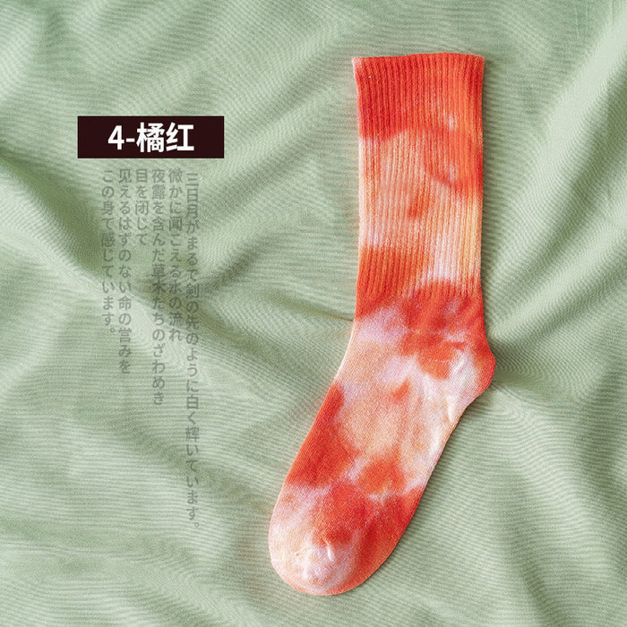 Wholesale Sock Cotton Mid Tube Tie Dye Sweat Absorbent Street Trend JDC-SK-JSD011