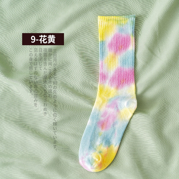 Wholesale Sock Cotton Mid Tube Tie Dye Sweat Absorbent Street Trend JDC-SK-JSD011