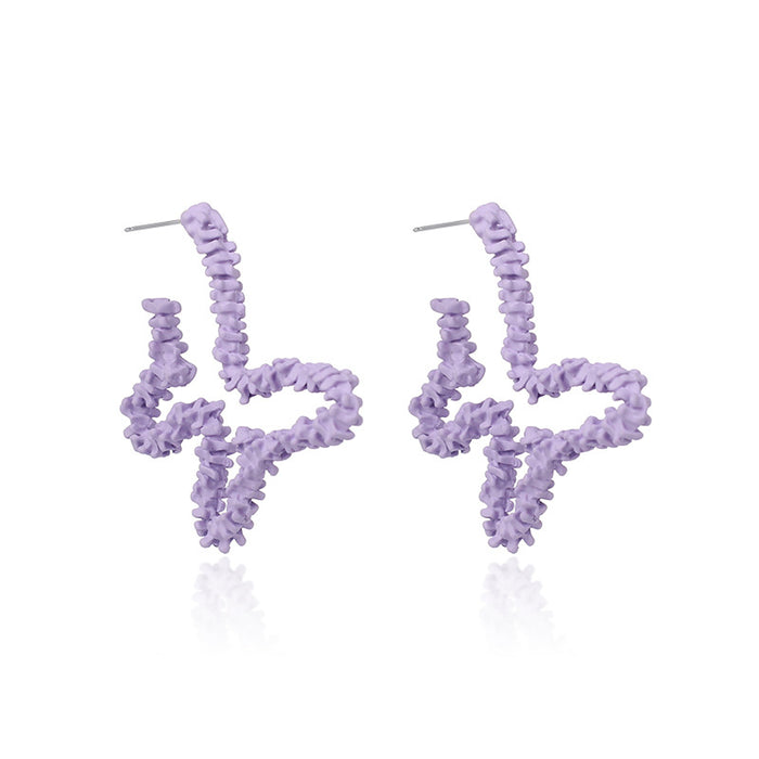 Wholesale Hollow Purple Butterfly Stud Earrings Dream Taro Purple MOQ≥2 JDC-ES-Yir015