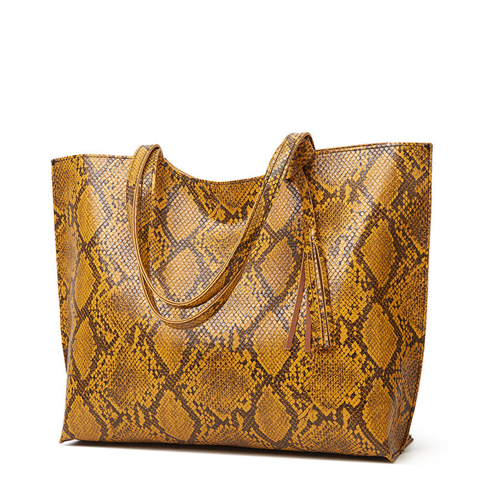 Wholesale Handbag PU Snake Print One Shoulder Large Capacity JDC-HB-Jiay004