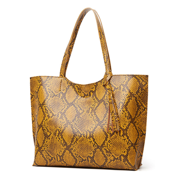 Wholesale Handbag PU Snake Print One Shoulder Large Capacity JDC-HB-Jiay004