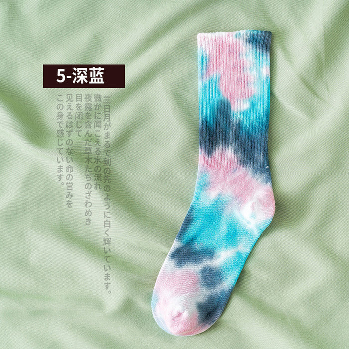 Wholesale Sock Cotton Mid Tube Tie Dye Sweat Absorbent Street Trend JDC-SK-JSD011