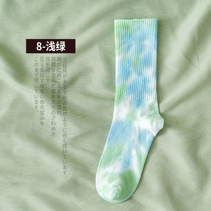 Wholesale Sock Cotton Mid Tube Tie Dye Sweat Absorbent Street Trend JDC-SK-JSD011