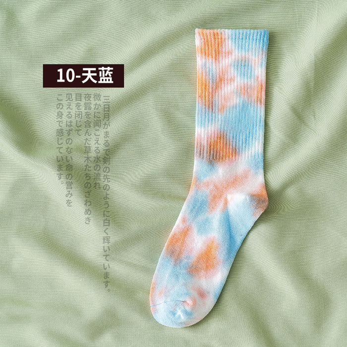 Wholesale Sock Cotton Mid Tube Tie Dye Sweat Absorbent Street Trend JDC-SK-JSD011