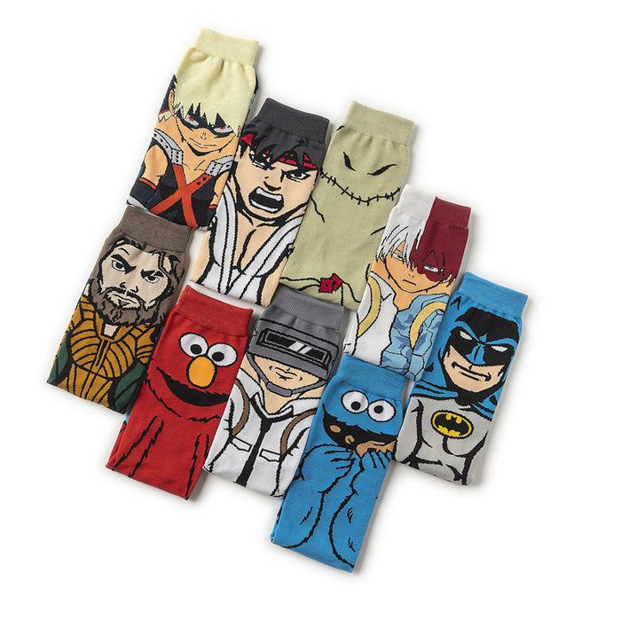 Wholesale socks cartoon medium and long tube skateboard personality socks (M) JDC-SK-HuiHe010