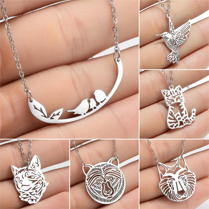 Wholesale necklace female niche design sense stainless steel small animal JDC-NE-GSJS003