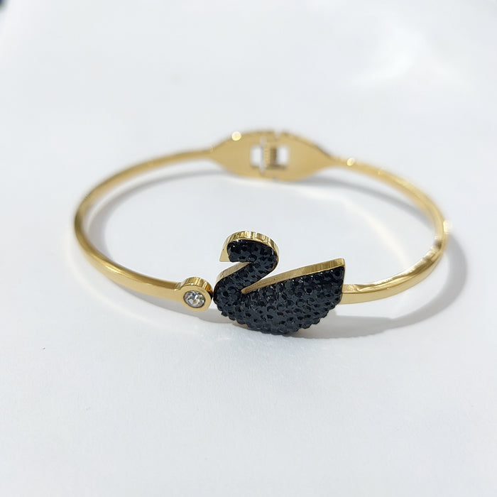 Jewelry WholesaleWholesale titanium steel black and white swan bracelet does not fade (F) JDC-BT-WEY002 Bracelet 维尔雅 %variant_option1% %variant_option2% %variant_option3%  Factory Price JoyasDeChina Joyas De China