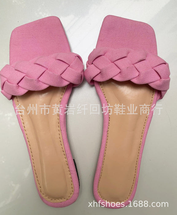 Wholesale Summer Plus Size Flat Twist Ladies Slippers JDC-SD-Qianh010