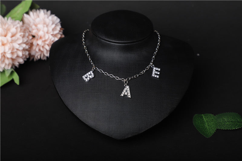 Wholesale BITCH Rhinestone Metal Necklace JDC-NE-BYC003