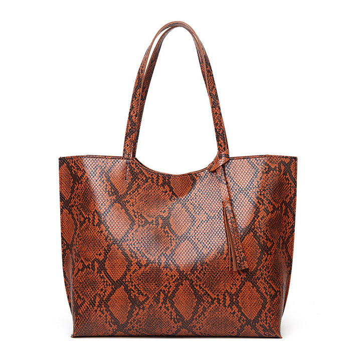 Wholesale Handbag PU Snake Print One Shoulder Large Capacity JDC-HB-Jiay004