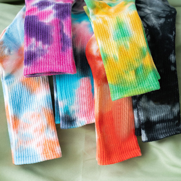 Wholesale Sock Cotton Mid Tube Tie Dye Sweat Absorbent Street Trend JDC-SK-JSD011