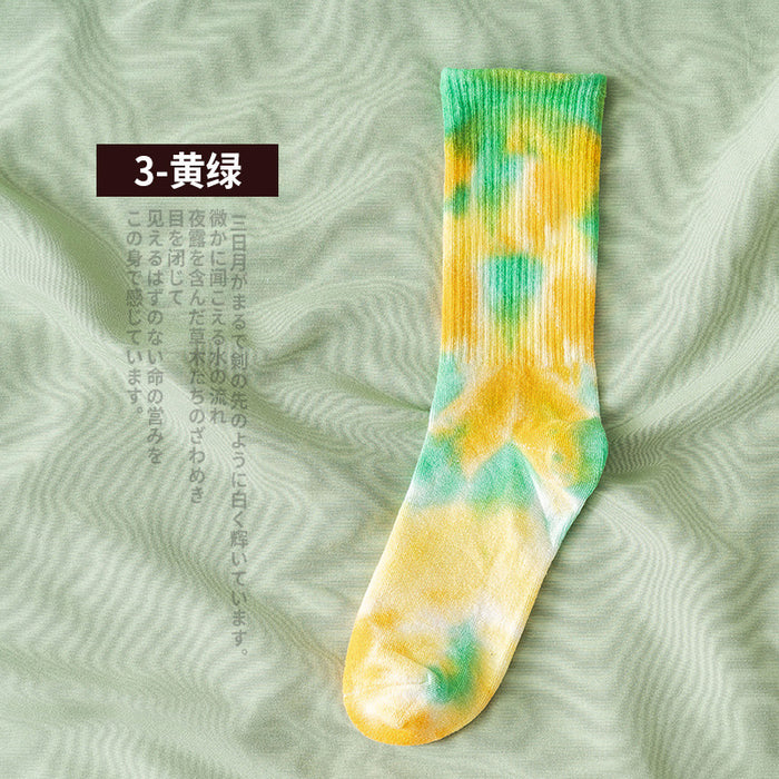 Wholesale Sock Cotton Mid Tube Tie Dye Sweat Absorbent Street Trend JDC-SK-JSD011