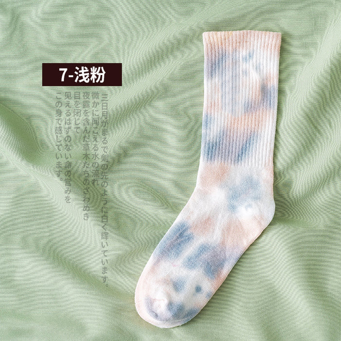 Wholesale Sock Cotton Mid Tube Tie Dye Sweat Absorbent Street Trend JDC-SK-JSD011