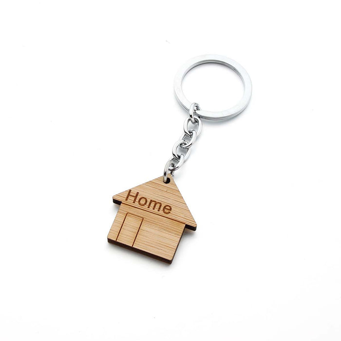 Wholesale Wooden House Alloy Keychain MOQ≥2 JDC-KC-SShan002