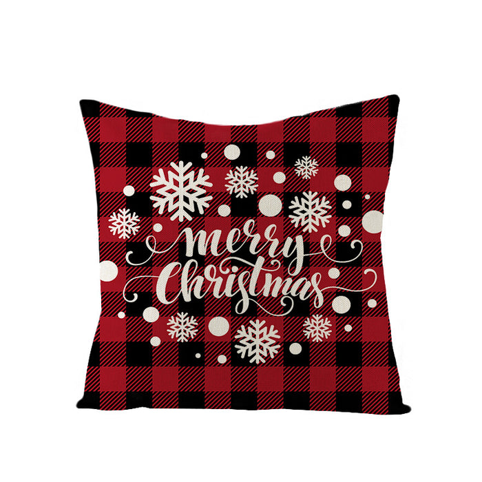 Wholesale Pillowcase Christmas Plaid Linen JDC-PW-Jinze011