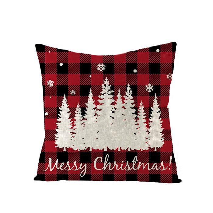 Wholesale Pillowcase Christmas Plaid Linen JDC-PW-Jinze011