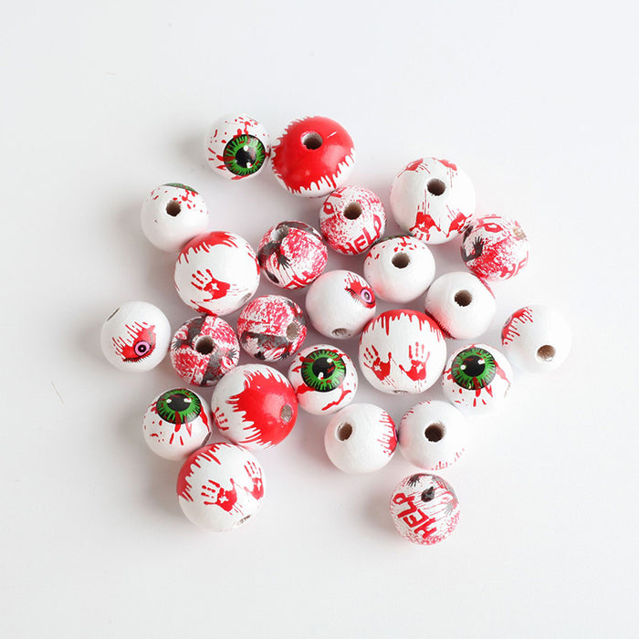 Wholesale Halloween DIY Accessories Colorful Wooden Beads MOQ≥10 JDC-DIY-DJin005