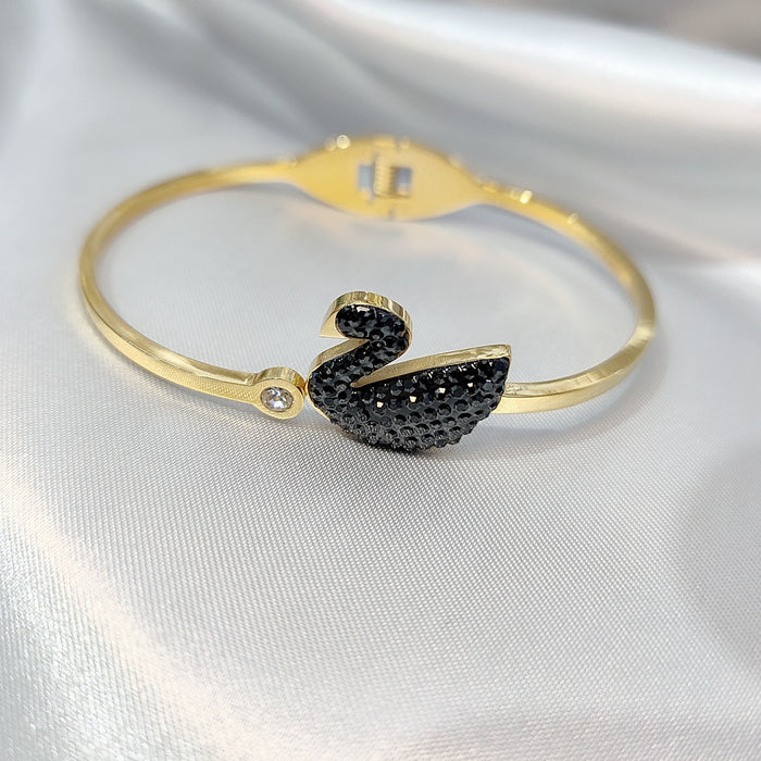 Jewelry WholesaleWholesale titanium steel black and white swan bracelet does not fade (F) JDC-BT-WEY002 Bracelet 维尔雅 %variant_option1% %variant_option2% %variant_option3%  Factory Price JoyasDeChina Joyas De China