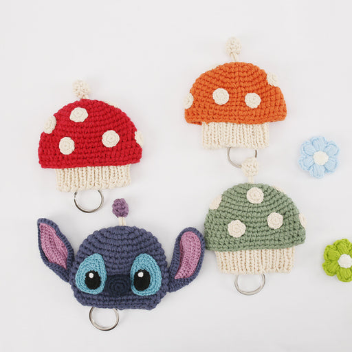 Jewelry WholesaleWholesale handmade cartoon knitted key bag hand knitted small mushroom MOQ≥3 JDC-KC-BDXY004 Keychains 布袋香语 %variant_option1% %variant_option2% %variant_option3%  Factory Price JoyasDeChina Joyas De China