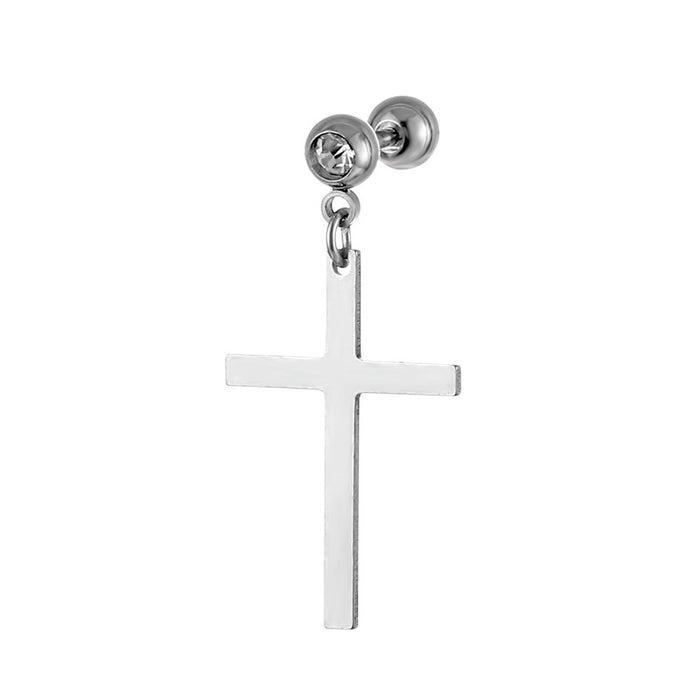 Wholesale Stainless Steel Cross Stud Earrings With DrillMOQ≥2 JDC-ES-qiany004