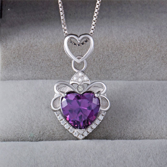 Jewelry WholesaleWholesale Heart of the Ocean Sapphire Pendant Amethyst Necklace JDC-NE-DSL001 Necklaces 大森林 %variant_option1% %variant_option2% %variant_option3%  Factory Price JoyasDeChina Joyas De China