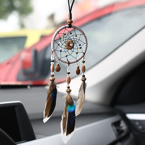 Jewelry WholesaleWholesale Cotton Thread Woven Feather Dreamcatcher Car Pendant MOQ≥2 JDC-DC-BWei001 Dreamcatcher 宝唯 %variant_option1% %variant_option2% %variant_option3%  Factory Price JoyasDeChina Joyas De China