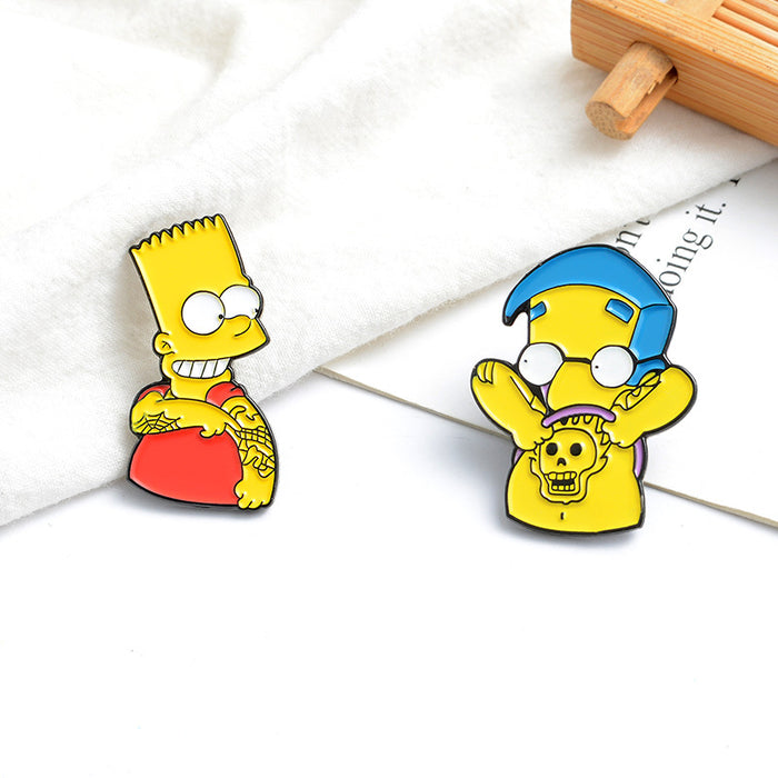 Wholesale brooch Cartoon Simpson's funny personality alloy JDC-BC-QiH006