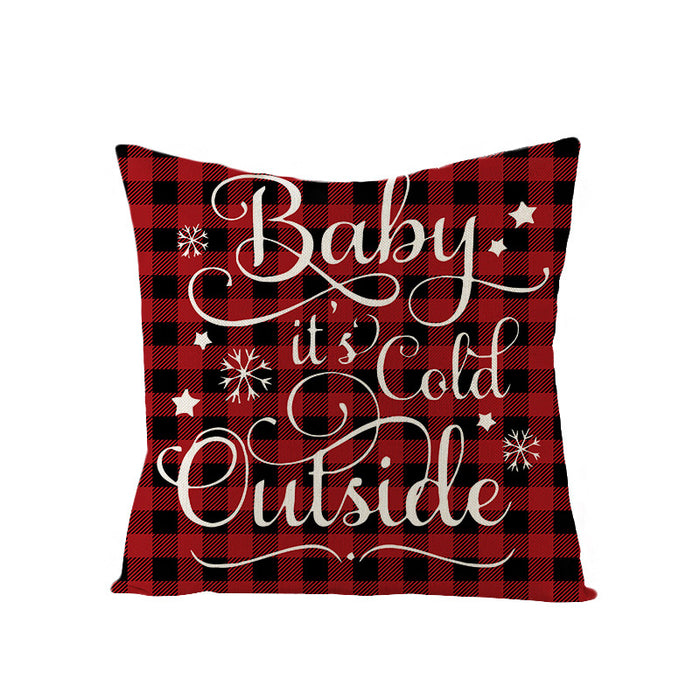 Wholesale Pillowcase Christmas Plaid Linen JDC-PW-Jinze011