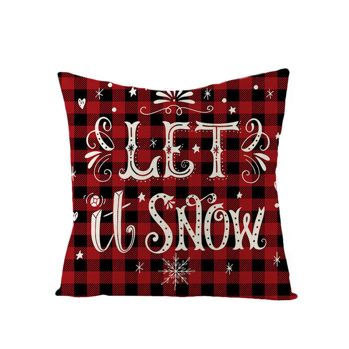 Wholesale Pillowcase Christmas Plaid Linen JDC-PW-Jinze011