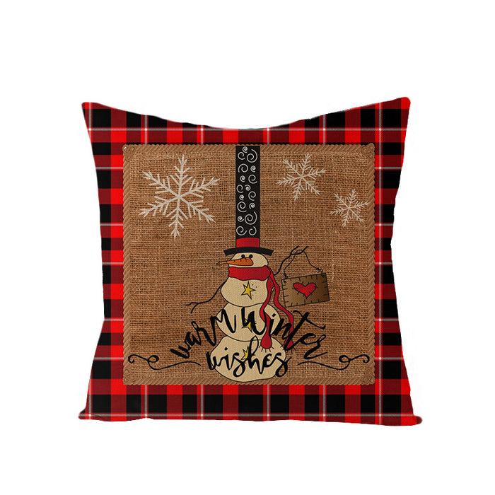 Wholesale Pillowcase Christmas Plaid Linen JDC-PW-Jinze011