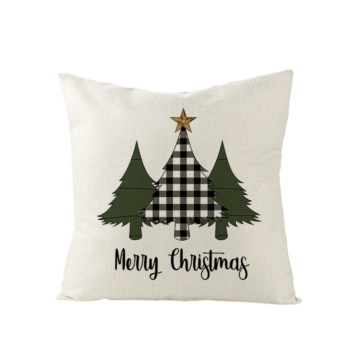 Wholesale Pillowcase Christmas Plaid Linen JDC-PW-Jinze011