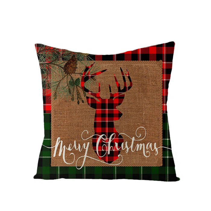 Wholesale Pillowcase Christmas Plaid Linen JDC-PW-Jinze011