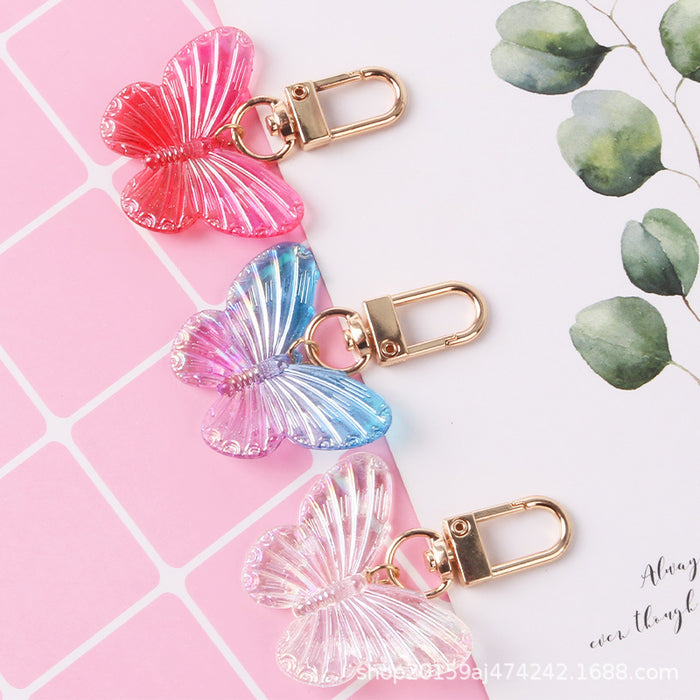 Jewelry WholesaleWholesale Alloy Acrylic Butterfly Keychain MOQ≥2 JDC-KC-YiHan006 Keychains 伊菡 %variant_option1% %variant_option2% %variant_option3%  Factory Price JoyasDeChina Joyas De China