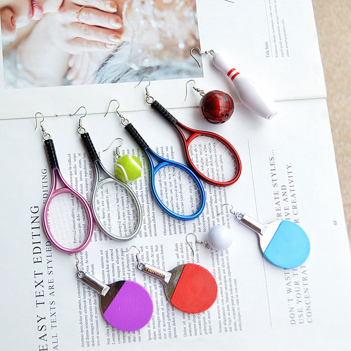 Jewelry WholesaleWholesale Tennis Racket Metal Resin Earrings JDC-ES-XNuo012 Earrings 协诺 %variant_option1% %variant_option2% %variant_option3%  Factory Price JoyasDeChina Joyas De China