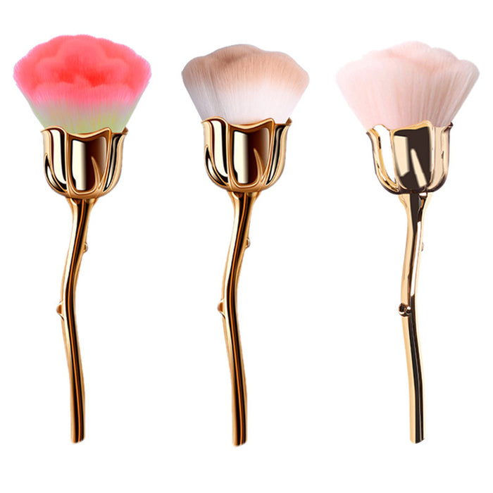 Wholesale Nylon Fiber Hair Plastic Rose Cosmetic Brush MOQ≥3 JDC-MB-YSN001