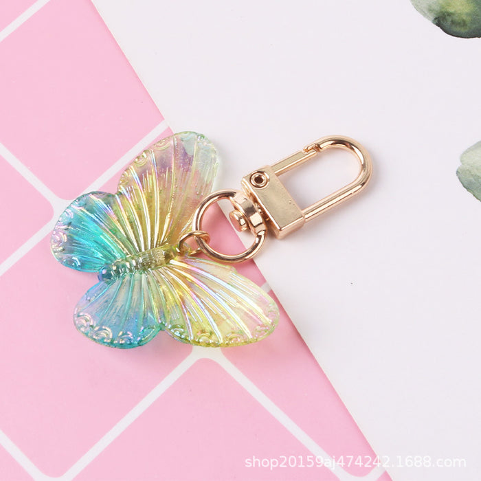 Jewelry WholesaleWholesale Alloy Acrylic Butterfly Keychain MOQ≥2 JDC-KC-YiHan006 Keychains 伊菡 %variant_option1% %variant_option2% %variant_option3%  Factory Price JoyasDeChina Joyas De China